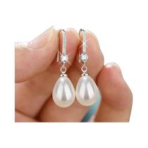 Brincos De Pérola De Água Doce Em Forma De Gota, Exquisitos E De Alta Qualidade Para Mulheres