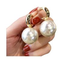 Brincos De Pérola Dourada Oversized Boêmios Para Mulheres, Joias De Casamento Da Moda Coreana