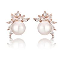 Brincos De Pérola Imitada Com Zircônia Brilhante Para Mulheres, Joias De Casamento Únicas E Brincos De Pérola Imitada Com Zircônia Brilhante Para Mulheres, Joias De Casamento Únicas E