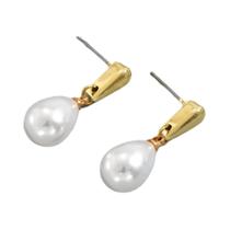 Brincos De Pérola Imitada Em Forma De Gota Dourada Para Mulheres, Joias Versáteis E Elegantes Para