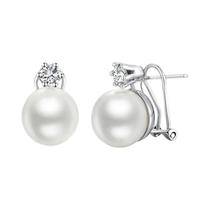 Brincos de Pérola Simulada Coreanos - Estilo Gracioso e Brilhante com Zircônias Brincos de Pérola Simulada Coreanos - Estilo Gracioso e Brilhante com Zircônias