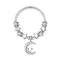 Brincos De Piercing De Aço Inoxidável Com Cristal, Argola De Septo, Clicker, Nariz, Tragus,
