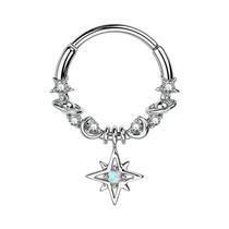 Brincos De Piercing De Aço Inoxidável Com Cristal, Argola De Septo, Clicker, Nariz, Tragus,