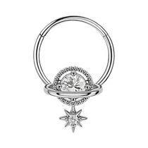 Brincos De Piercing De Aço Inoxidável Com Cristal, Argola De Septo, Clicker, Nariz, Tragus,