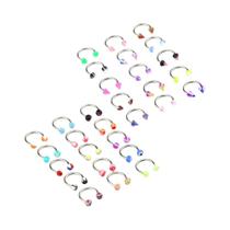 Brincos De Piercing Em Acrílico Colorido Aleatório Para Nariz, Septo, Lábio, Sobrancelha, Cartilagem