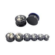 Brincos De Piercing Em Acrílico Com Design De Caveira Punk, 2 Peças, Redondos, Com Rosca, Joias Brincos De Piercing Em Acrílico Com Design De Caveira Punk, 2 Peças, Redondos, Com Rosca, Joias