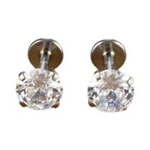 Brincos De Piercing Labret Tragus Em Aço Inoxidável Cirúrgico 16G Com Cristal CZ Monroe Helix