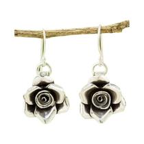 Brincos de Prata Boho com Pingente de Flor - Joias para Festa e Casamento