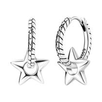 Brincos De Prata Esterlina Com Pingente De Estrela E Osso De Cobra, Joias Simples Para Mulheres E
