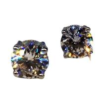 Brincos De Prata Femininos Modernos Com Zircônia Redonda De 3mm-8mm Para Piercing De Orelha