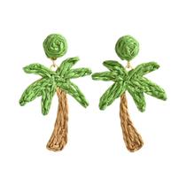 Brincos De Ráfia Coloridos Feitos À Mão Para Mulheres, Joias De Praia Bohemia Da Moda Para O Verão