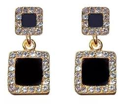 Brincos De Strass Sobrepor Delicado Feminino Pedra Festa Joi -