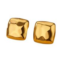 Brincos De Stud Quadrados Em Aço Inoxidável Banhados a Ouro Para Mulheres, Joias Geométricas Da Moda Brincos De Stud Quadrados Em Aço Inoxidável Banhados a Ouro Para Mulheres, Joias Geométricas Da Moda