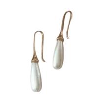 Brincos De Tarraxa Banhados a Ouro Com Opala, Pérola De Imitação E Diamante De Vidro - 1 Par - Luxo