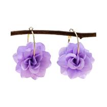 Brincos De Tecido Em Forma De Flor Tridimensional Vermelha Para Mulheres, Uso Diário E De Férias