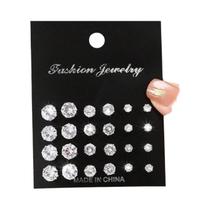 Brincos De Zircônia Brilhante, 12 Pares Para Festas, Presentes Para Casais, Joias Decorativas