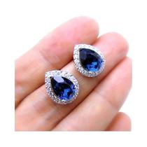 Brincos De Zircônia Cúbica Azul Verde Para Mulheres, Em Formato De Gota, Joias De Casamento Brincos De Zircônia Cúbica Azul Verde Para Mulheres, Em Formato De Gota, Joias De Casamento