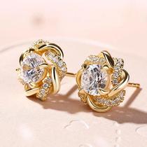 Brincos de Zircônia Cúbica Dourada - Joias de Luxo para Casamento e Moda