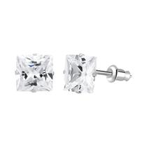 Brincos De Zircônia Cúbica Quadrada De Aço Inoxidável Com 4 Garras Para Homens E Mulheres 4 5 6 7mm Brincos De Zircônia Cúbica Quadrada De Aço Inoxidável Com 4 Garras Para Homens E Mulheres 4 5 6 7mm