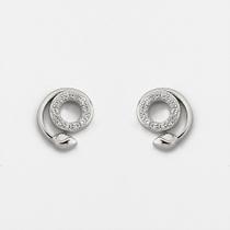 Brincos Delicados em Formato de Cobra com Zircônias Prata 925