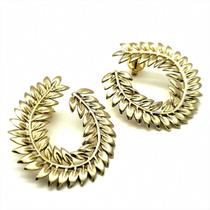 Brincos Di Roma Coroa De Louros Banho De Ouro 18k 1123 Brincos Di Roma Coroa De Louros Banho De Ouro 18k 1123