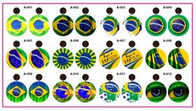Brincos Do Brasil Em Mdf - Kit 12 Pares - Copa Do Mundo 2022