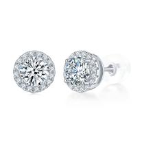 Brincos Dojojosa Moissanite em prata esterlina 925 1 quilate Brincos Dojojosa Moissanite em prata esterlina 925 1 quilate