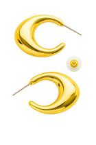 Brincos Dourado Concha Oval Liso Estilo Luxo + Caixinha Par Brincos Dourado Concha Oval Liso Estilo Luxo + Caixinha Par