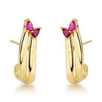 Brincos Duplos Banhados a Ouro 18k Detalhe em Zircônia para Sofisticação Brincos Duplos Banhados a Ouro 18k Detalhe em Zircônia para Sofisticação