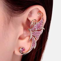 Brincos Ear Cuff Borboleta Zircão 1 Unid Clipes K-pop Strass