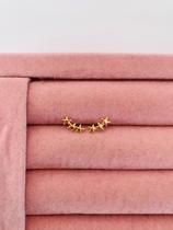 Brincos earcuff earhook semi joia prata 925 e ouro 18k estrelinha