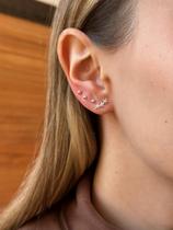 Brincos earcuff earhook semi joia prata 925 e ouro 18k estrelinha Brincos earcuff earhook semi joia prata 925 e ouro 18k estrelinha