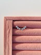 Brincos earcuff semi joia prata 925 e ouro 18k modelo flores