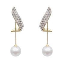 Brincos Elegantes De Pérola Com Franjas Longas E Cristais Para Mulheres, Joias De Casamento Brincos Elegantes De Pérola Com Franjas Longas E Cristais Para Mulheres, Joias De Casamento