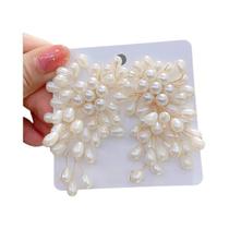 Brincos Elegantes De Pérolas Imitadas Com Flores, Joias De Luxo Feitas À Mão Para Casamento E Festas Brincos Elegantes De Pérolas Imitadas Com Flores, Joias De Luxo Feitas À Mão Para Casamento E Festas