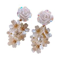 Brincos Elegantes E Delicados Em Forma De Flor Francesa Para Mulheres, Acessórios De Moda Para Brincos Elegantes E Delicados Em Forma De Flor Francesa Para Mulheres, Acessórios De Moda Para