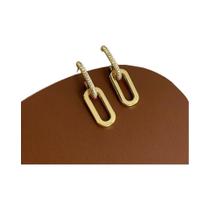 Brincos Elegantes Minimalistas Em Zircônia Brilhante Em Forma Geométrica Retangular Acessórios Brincos Elegantes Minimalistas Em Zircônia Brilhante Em Forma Geométrica Retangular Acessórios