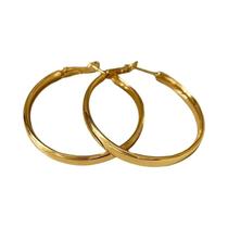 Brincos Elegantes Retro Em Forma De Argola Grossa Para Mulheres, Joias Simples De Metal Em Grande