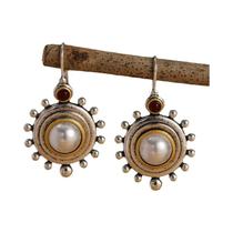 Brincos Elegantes Vintage Barrocos Com Pérolas Pendentes E Gancho, Agulha De Prata 925 Brincos Elegantes Vintage Barrocos Com Pérolas Pendentes E Gancho, Agulha De Prata 925