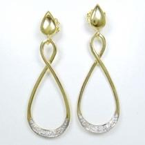 Brincos Em Ouro 18K Com Diamantes AZ386