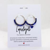 Brincos em prata 925 com pedra lápis-lazúli