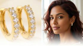 Brincos Feminino Argola Cravejada Zircônia Banhado Ouro 18k Acessórios Brincos Feminino Argola Cravejada Zircônia Banhado Ouro 18k Acessórios