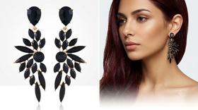 Brincos Feminino Asas Longas Luxo Strass Cravejado Banhado Zircônias Festa Brincos Feminino Asas Longas Luxo Strass Cravejado Banhado Zircônias Festa