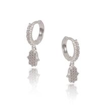 brincos femininos argola prata 925 com pedras cravejada brincos femininos argola prata 925 com pedras cravejada