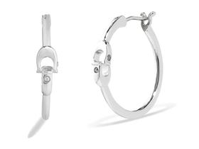Brincos femininos Coach Interlock C Signature Hoop