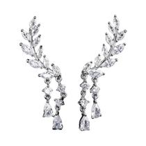 Brincos Femininos De Moda Com Pingente De Folha E Borla, Zircônia Cúbica, Joia Para Casamento E Brincos Femininos De Moda Com Pingente De Folha E Borla, Zircônia Cúbica, Joia Para Casamento E
