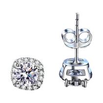 Brincos Femininos De Prata Esterlina 925 Moissanite D VVS1 Diamond Tester 2 Certificados GRA