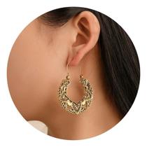 Brincos Femininos Detalhes Luxo Dourado Mulheres Moda -