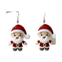 Brincos Femininos Fofos De Acrílico Com Pingente Plano 2D De Papai Noel, Brincos Criativos De