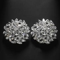 Brincos Femininos Geométricos com Strass - Sem Piercing - Ideal para Casamento e Presentes de Natal Brincos Femininos Geométricos com Strass - Sem Piercing - Ideal para Casamento e Presentes de Natal